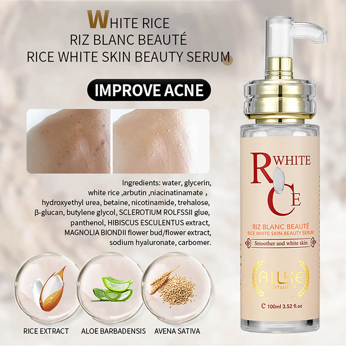 AILKE Multi Vitamin Whitening Body Lotion With Vitamins A,E,B3,B5, Increase Skin Radiance, Even Skin Tone, Moisturizer Cream