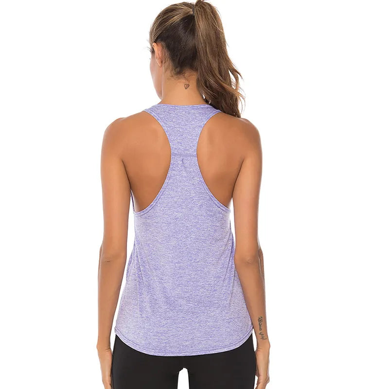 Quick-Dry Women's Yoga Shirts Sleeveless,Athletic Fitness Racerback Sports Vest,Comfortable U-neck VestTraining Sport Tank Tops