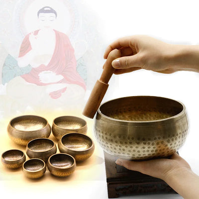 Handmade Buddha Singing Bowl-hand Hammered Engraved Bowls-tibetan Sound Bowl for Yoga Training Vipassana Sahasrara and Prayer