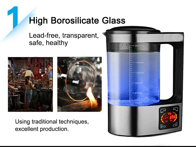 110V 220V Household Electric Hydrogen Rich Water Kettle 2L Intelligent Water Ionizer Machine Hydrogen Water Generator