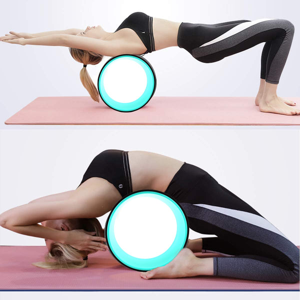 Yoga Wheel TPE Non-Slip Yoga Spine Roller Wheel circle for Back Pain Ain Relief and Improving Backbends Flexibility Training