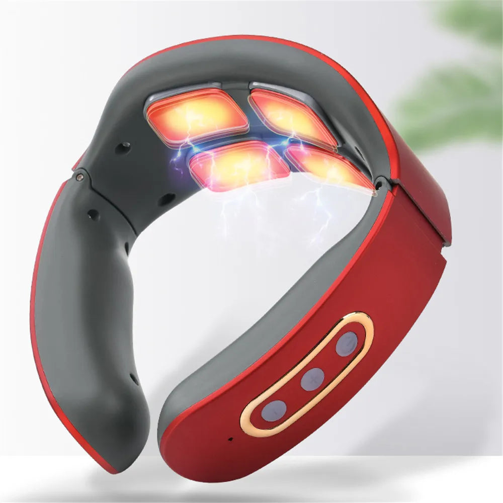 Electric Smart Massager Neck and Shoulder Pulse Massager Kneading Tens Wireless Heat Cervical Vertebra Relax Pain Relief