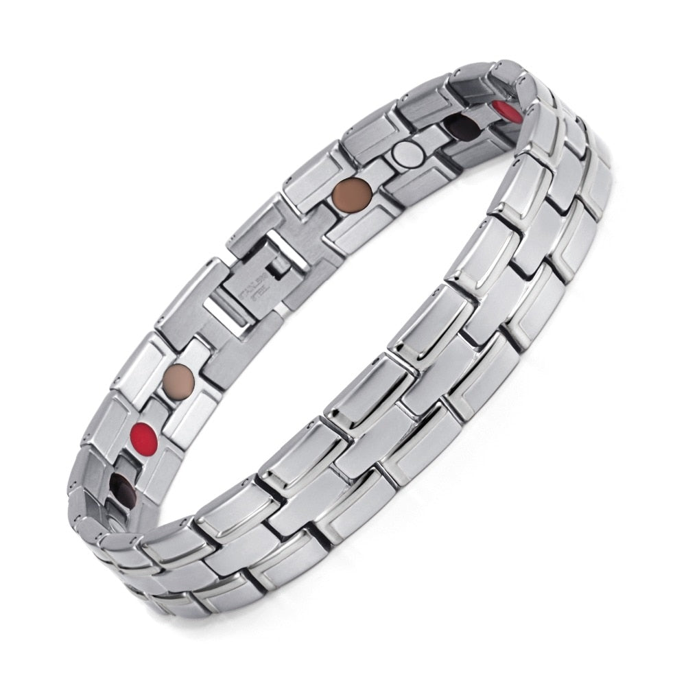 Healing Magnetic Bracelet Men/Woman 316L Stainless Steel 4in1 Health Care Elements FIR GermaniumBracelet Hand Chain