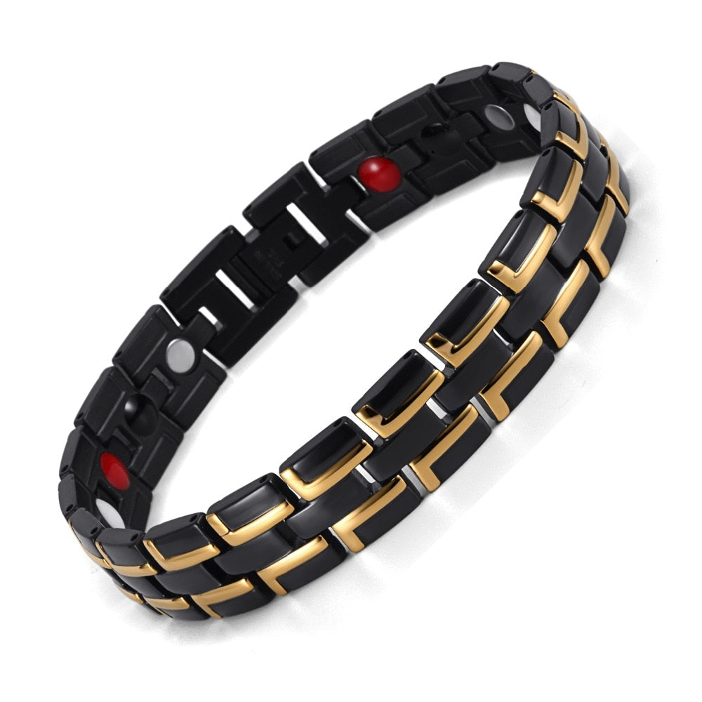 Healing Magnetic Bracelet Men/Woman 316L Stainless Steel 4in1 Health Care Elements FIR GermaniumBracelet Hand Chain