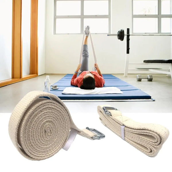 Stretch Yoga Strap Durable Pure Cotton Exercise Straps Strap Adjustable D-Ring Buckle Gives Flexibility For Yoga Pure Cotton