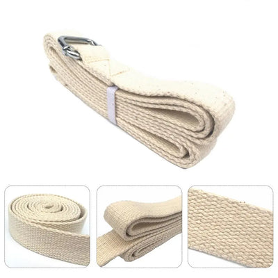 Stretch Yoga Strap Durable Pure Cotton Exercise Straps Strap Adjustable D-Ring Buckle Gives Flexibility For Yoga Pure Cotton