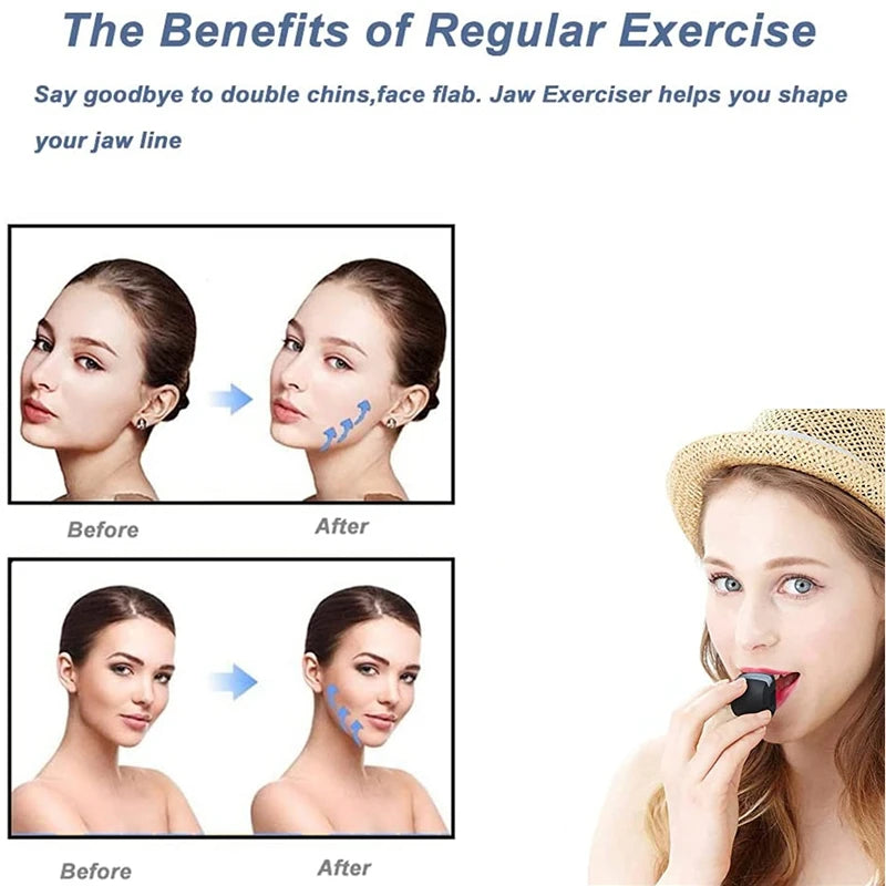 Jaw Trainer Prevents Double Chin Formation and Creates A Girl's V-face Fitness Trainer. Jaw Fitness Tool Training Chin Simulator