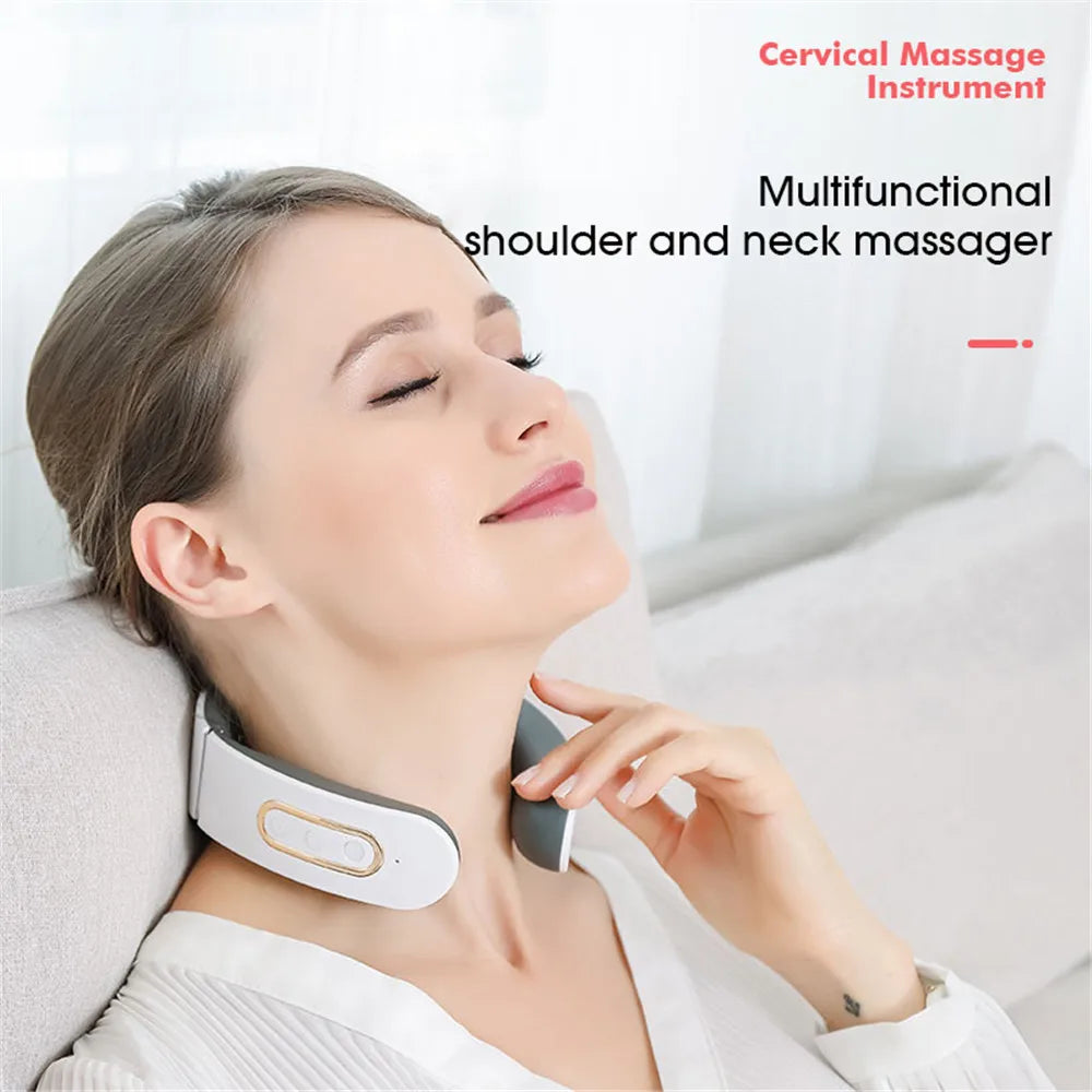 Electric Smart Massager Neck and Shoulder Pulse Massager Kneading Tens Wireless Heat Cervical Vertebra Relax Pain Relief