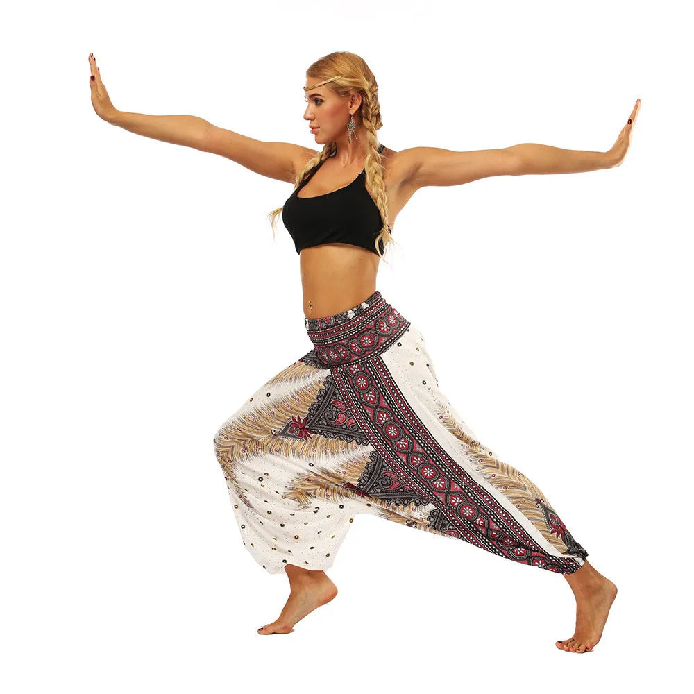 Women's Pants Casual Loose Yoga Trousers Baggy Vintage Boho Aladdin Joggers Wide Pants Modis Streetwear Spodnie Damskie#30