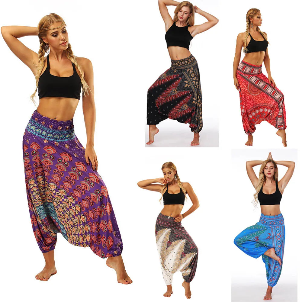 Women's Pants Casual Loose Yoga Trousers Baggy Vintage Boho Aladdin Joggers Wide Pants Modis Streetwear Spodnie Damskie#30