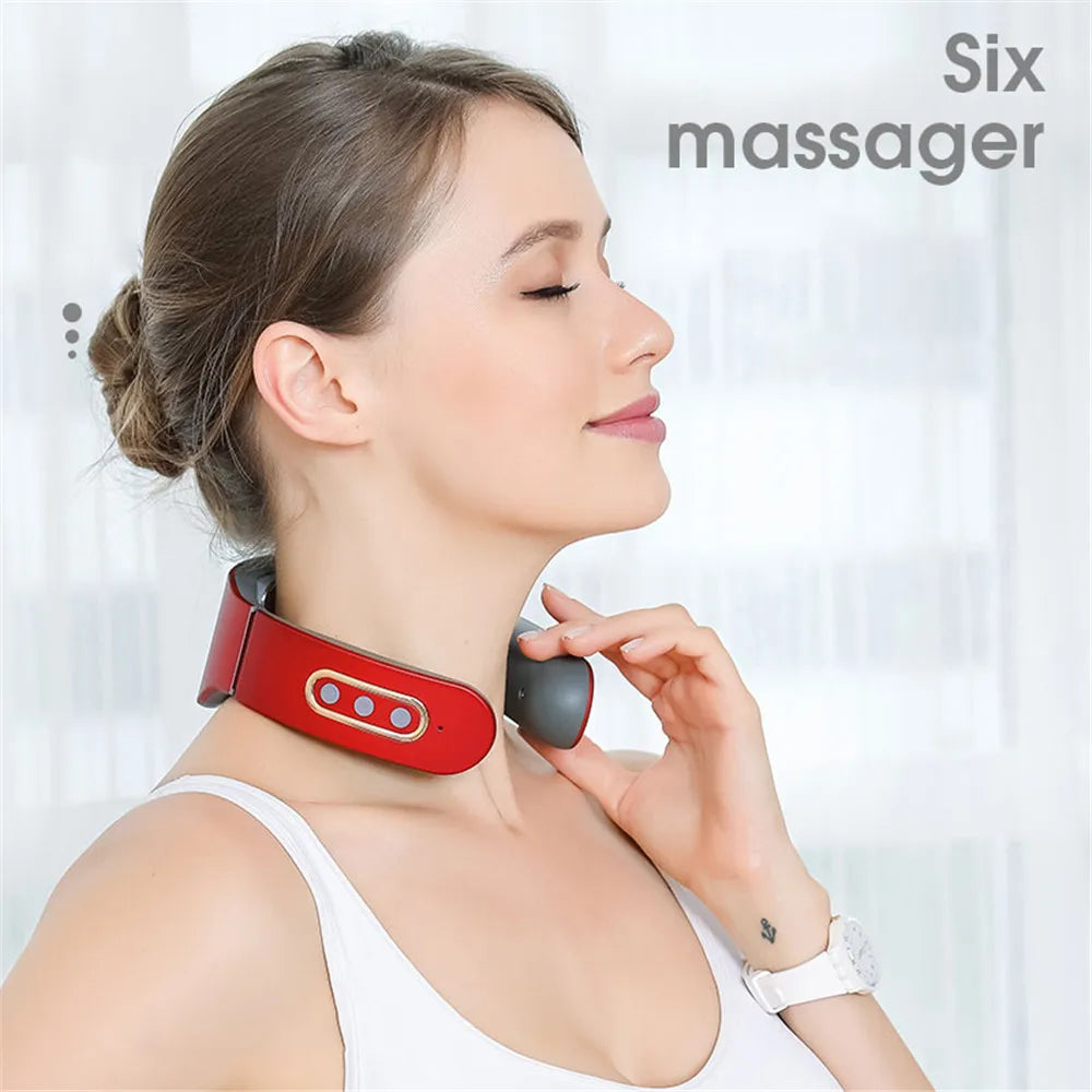 Electric Smart Massager Neck and Shoulder Pulse Massager Kneading Tens Wireless Heat Cervical Vertebra Relax Pain Relief