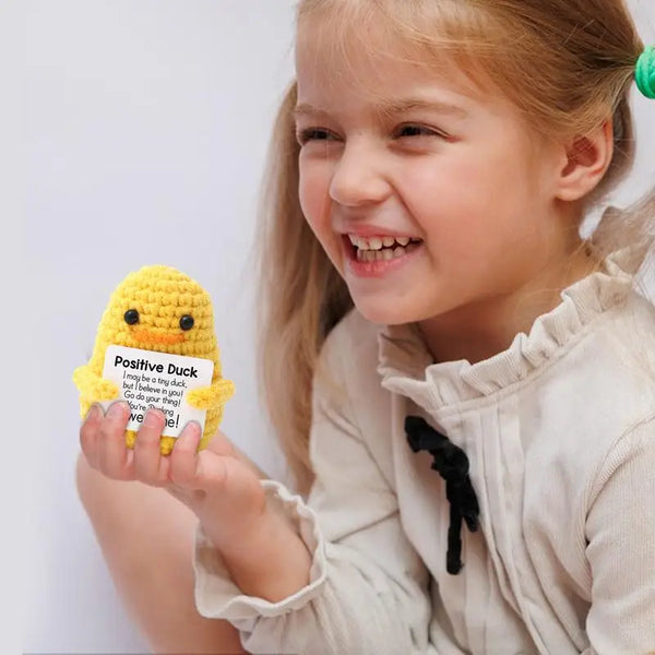 Cute Handwoven Positive Energy Duck Ornaments Positive Crocheting Duck Doll Handmade Crochet Duck Doll Home Room Decor