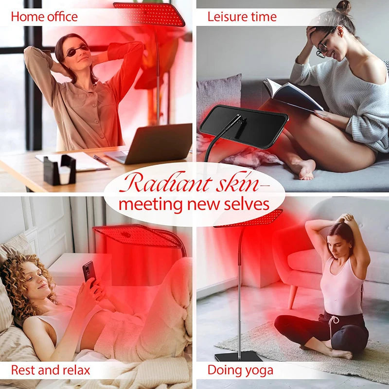 LED Red Light Therapy Panel Lamp for Facial Anti Aging Skin Care Beauty 216 LEDs Light Body Pain Relief Physical Therapy Tools