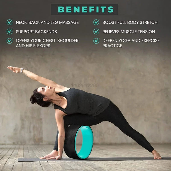 Yoga Wheel Premium Yoga Roller Back Stretcher Home Fitness equipment for Deep Tissue Massage, Improving Yoga Poses Backbend