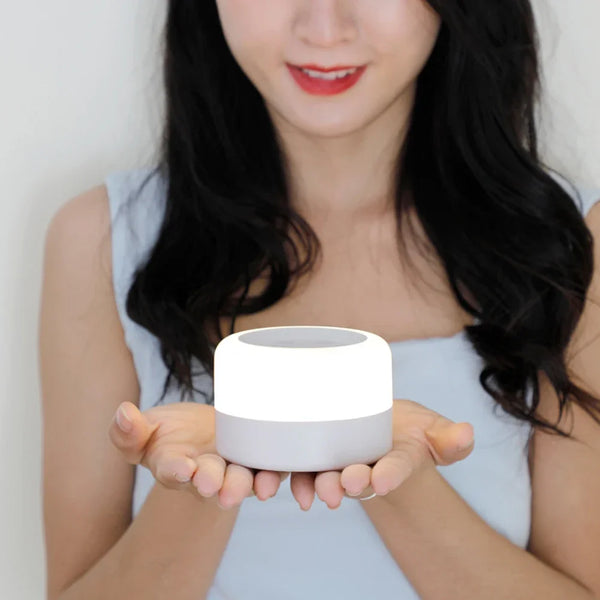 White Noise Machine with Night Light Sleeping Relaxation for Baby Portable Touch Adjustable USB Rechargeable for Home Travel