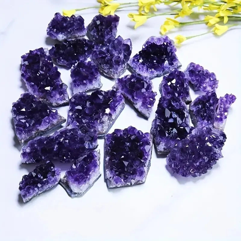 2PCS Natural Amethyst Treatment Stone -Energy Stone Healing Crystal Mysterious Energy Decoration, Decoration.