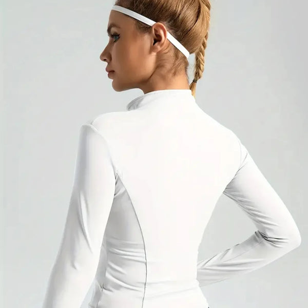 Yoga clothes women's autumn and winter sports yoga coat standing collar long sleeve top Pilates training running fitness clothes