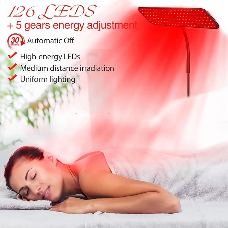 LED Red Light Therapy Panel Lamp for Facial Anti Aging Skin Care Beauty 216 LEDs Light Body Pain Relief Physical Therapy Tools