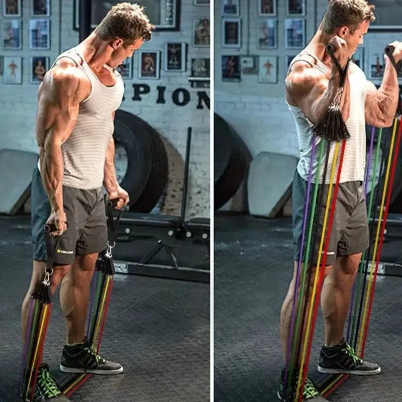 11-Piece Resistance Bands Set - Complete Home Gym Kit with Accessories