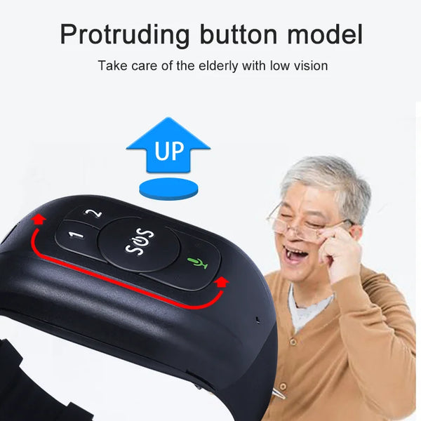 Elderly GPS Watch 4G Tracking Bracelet Health Temperature Management SOS IP67 Waterproof Old People Locator Fall Alert Tracker