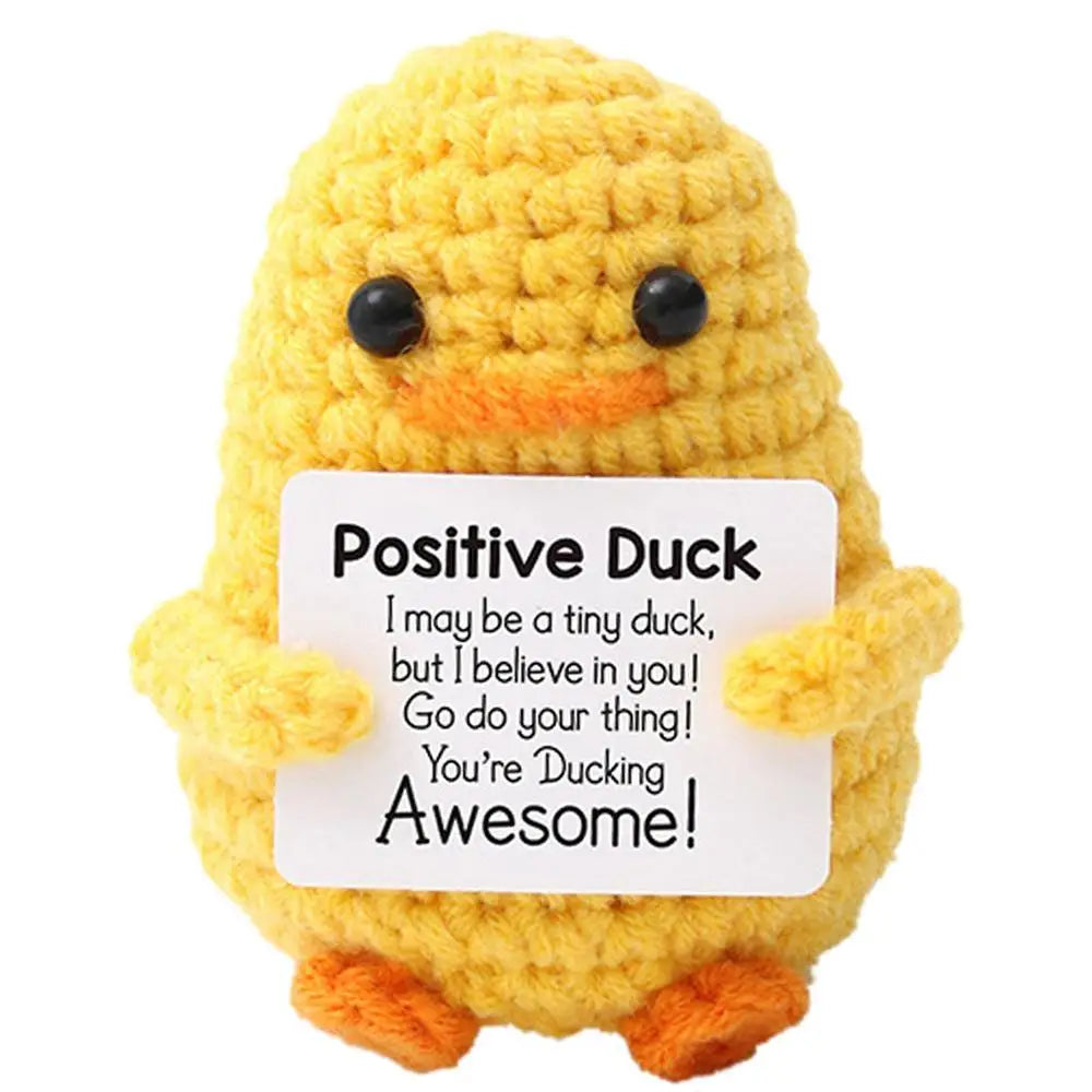 Cute Handwoven Positive Energy Duck Ornaments Positive Crocheting Duck Doll Handmade Crochet Duck Doll Home Room Decor