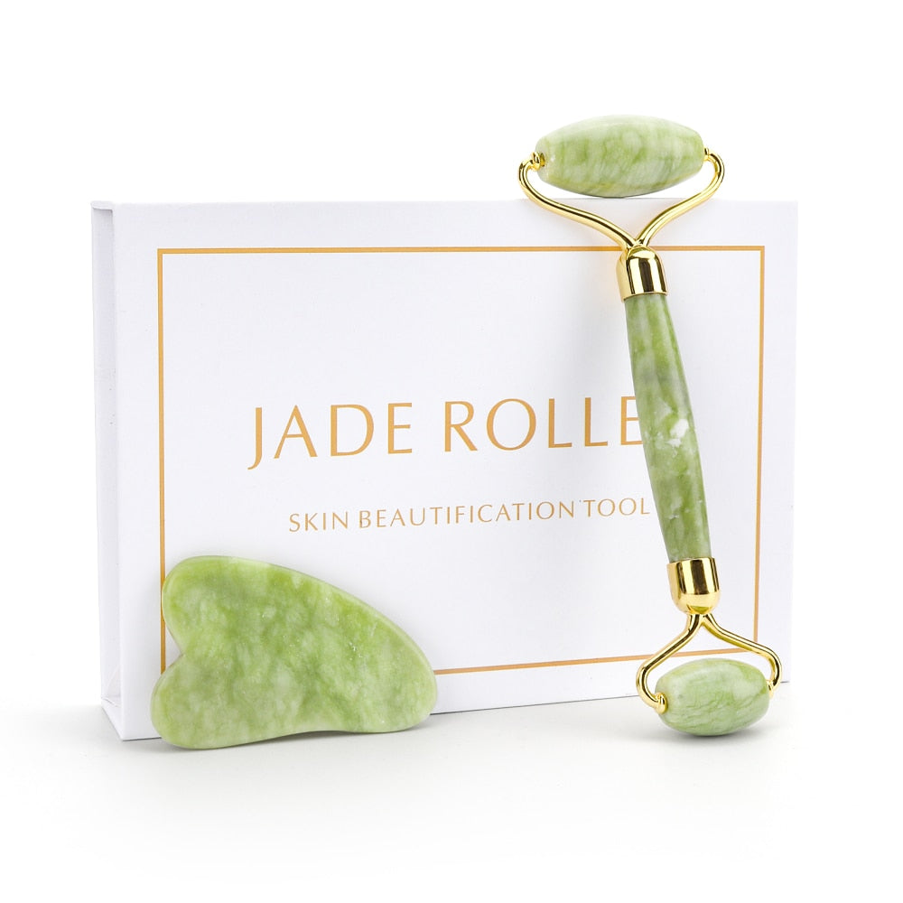 Face Massager Jade Roller for Face Lifting Tools Facial Gua Sha Jade Stone Anti-aging Wrinkle Skin Care Beauty Health Gift Box