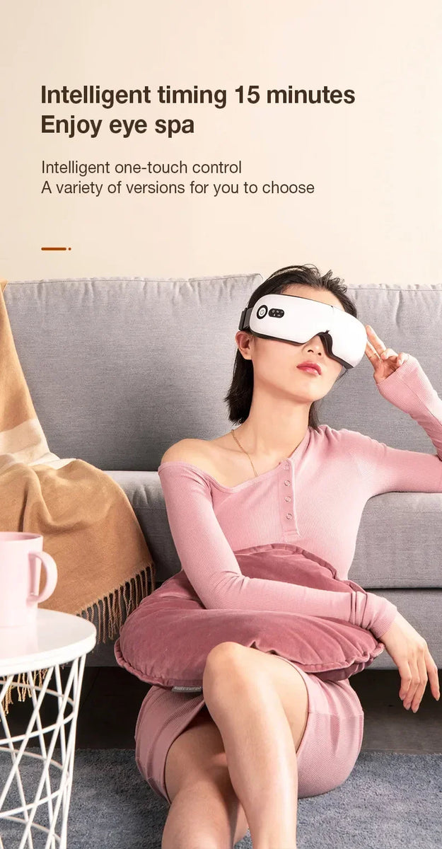 Eye Massager with Heat,Migraines Relief,  Vibration and Bluetooth Music, Smart Massage Eye Mask for Eye Strain, Improve Sleep