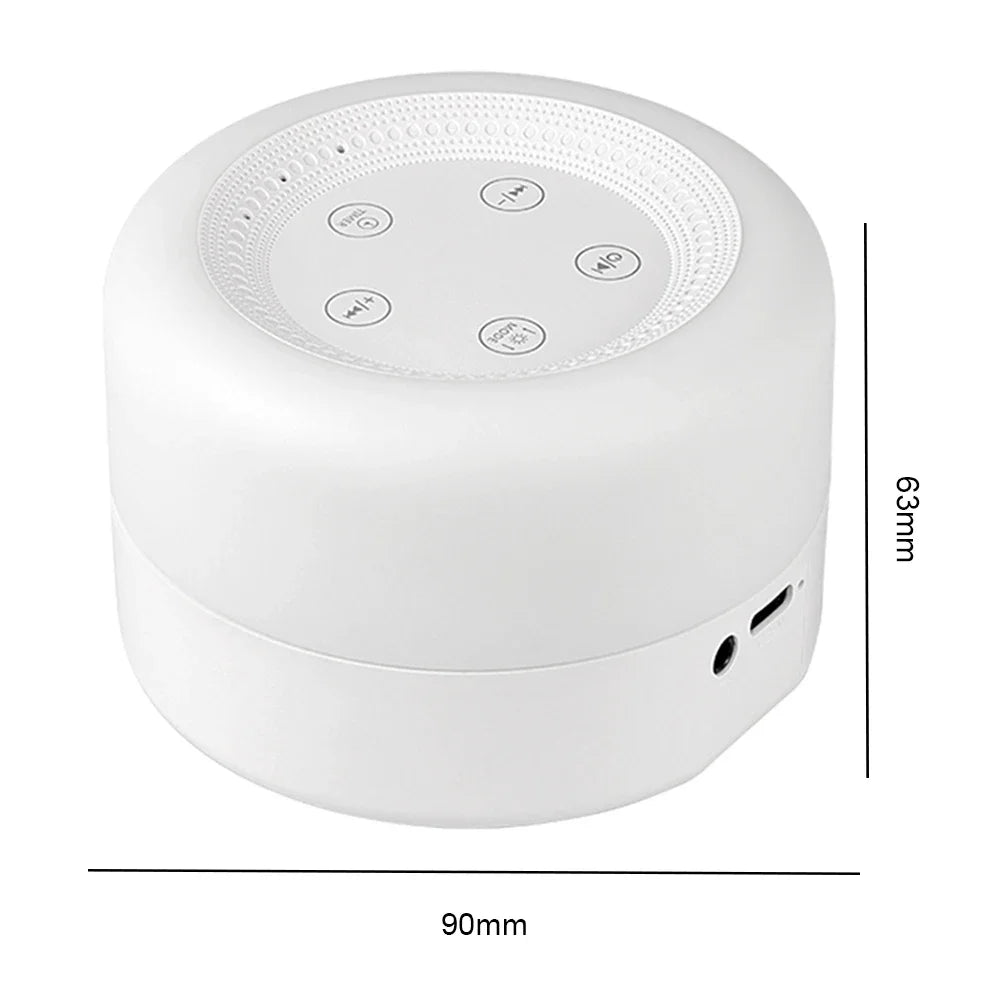 White Noise Machine with Night Light Sleeping Relaxation for Baby Portable Touch Adjustable USB Rechargeable for Home Travel