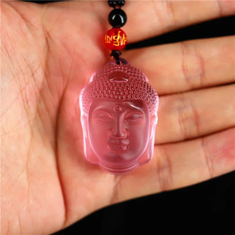 Crystal Buddha Pendant Necklace Accessories Natural Amulet Fashion Jewelry Carved Charm Real Jewelry Best Selling Holiday Gifts