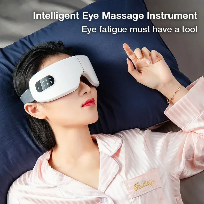 Eye Massager with Heat,Migraines Relief,  Vibration and Bluetooth Music, Smart Massage Eye Mask for Eye Strain, Improve Sleep