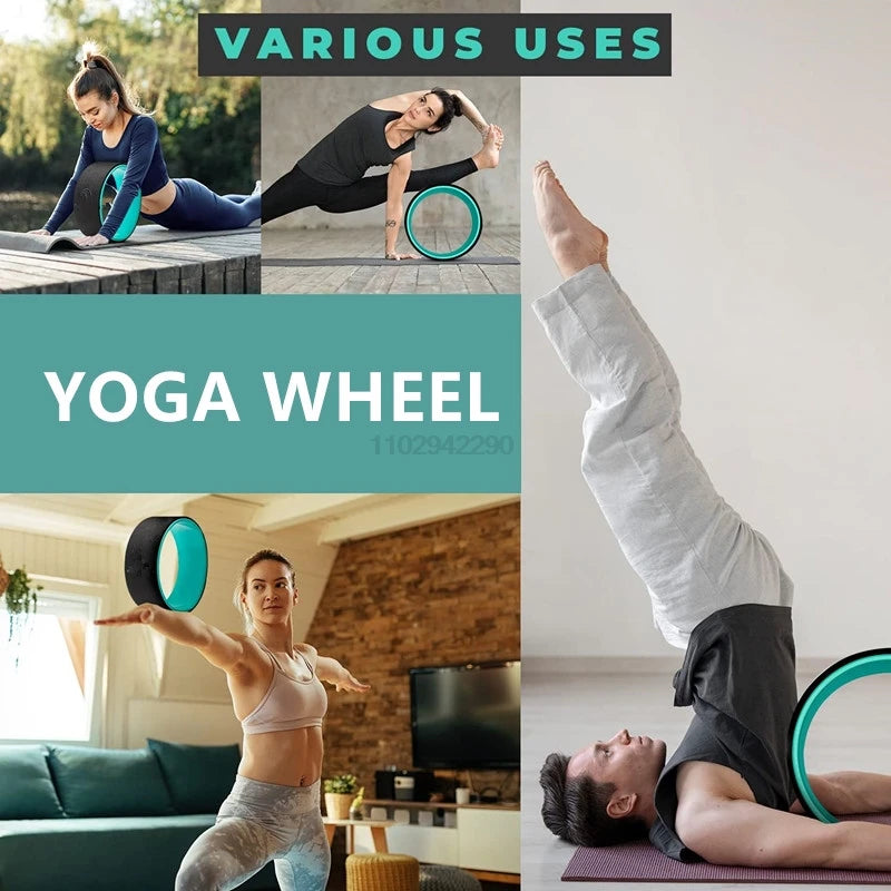 Yoga Wheel Premium Yoga Roller Back Stretcher Home Fitness equipment for Deep Tissue Massage, Improving Yoga Poses Backbend