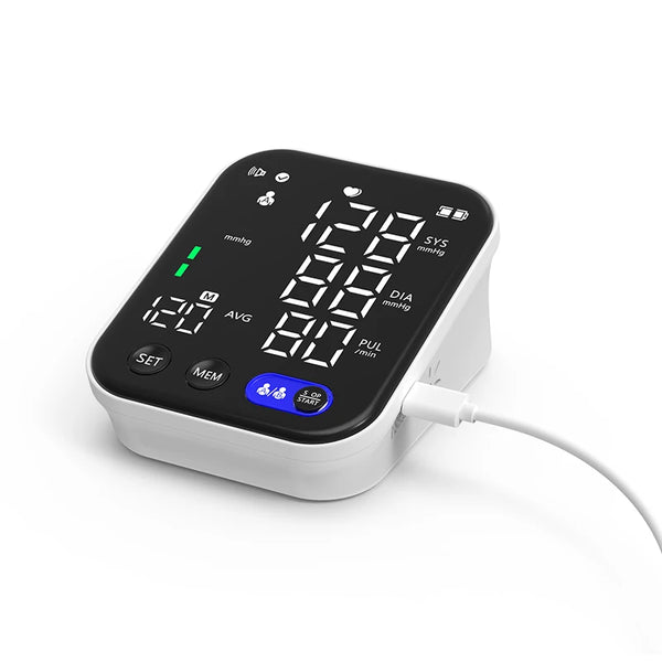 Electronic Tensiometer Portable Upper Arm BP Meter Digital Blood Pressure Monitors Automatic Measurement Cuff Sphygmomanometer