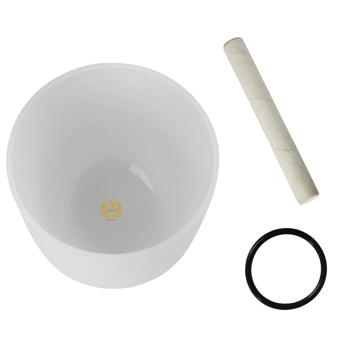 Singing Bowl B Key 8 Inches Frosted Quartz Crystal Music Bowl With Free Mallet White Percussion Instruments Meditation Tools