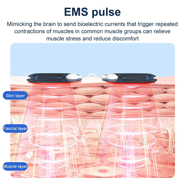 Muscle Stimulator 6-Mode Electric EMS Massage Digital Therapy Slimming Machine Electrostimulator Pulse Abdominal Body Massager