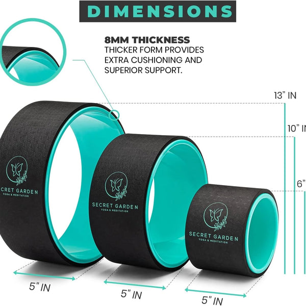 Yoga Wheel Premium Yoga Roller Back Stretcher Home Fitness equipment for Deep Tissue Massage, Improving Yoga Poses Backbend