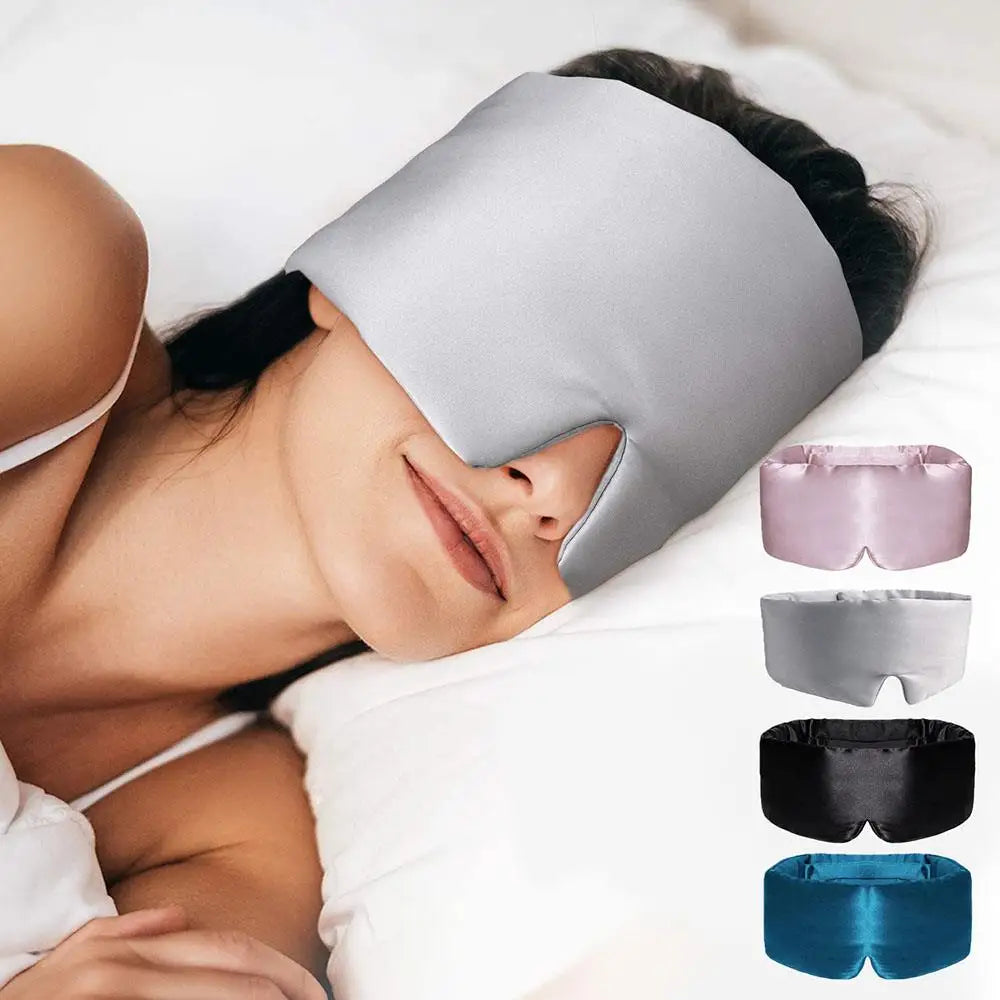 Silk Eye Mask For Sleeping Blocking Light Blindfold Portable Travel Sleep Eyes Mask Stress Relief Wrapped Head Sleep Aid