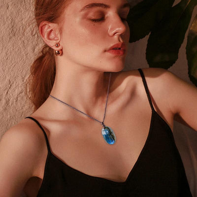 1pc Natural Crystal Labradorite Water Drop Pendant Polished Healing Moonstone Crystal Pendant Fashion Spiritual Jewelry Gift