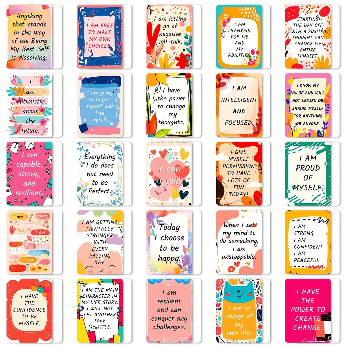 50 Motivational Affirmation Cards - Daily Inspiration & Positive Energy