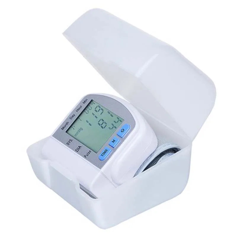 Digitlal Tensiometro Health Medical BP Sphygmomanometer Wrist cuff Digital Blood Pressure Monitor Heart Beat Rate Pulse Meter