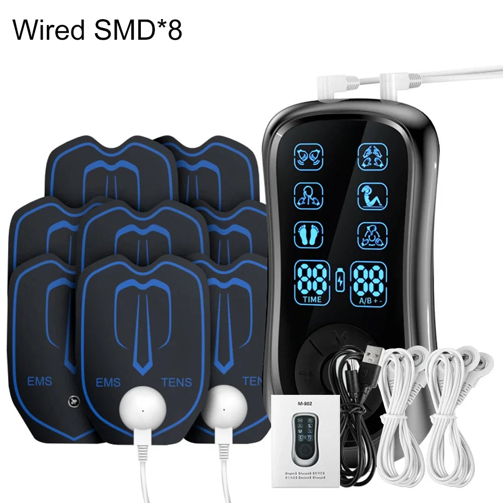 Muscle Stimulator 6-Mode Electric EMS Massage Digital Therapy Slimming Machine Electrostimulator Pulse Abdominal Body Massager