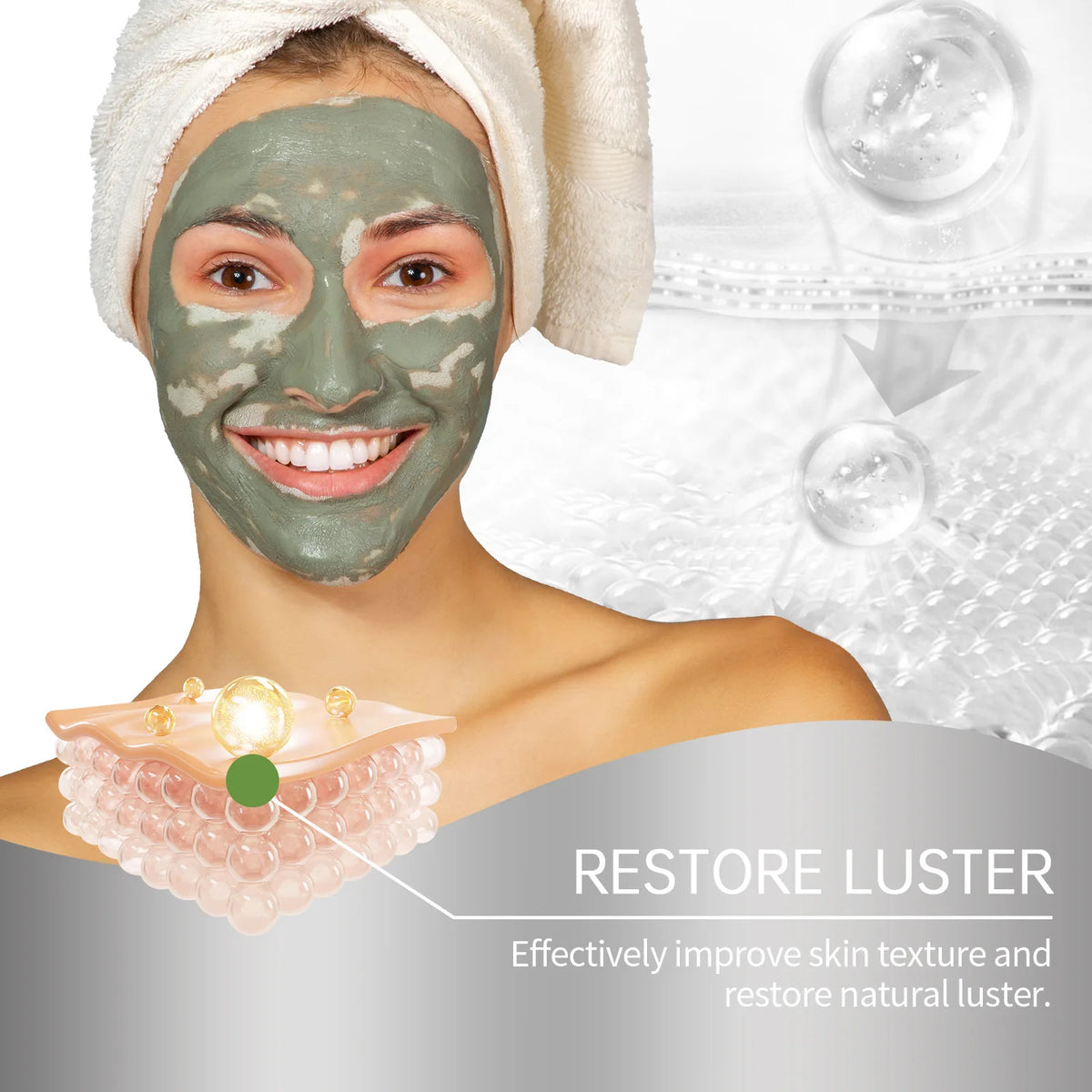 Face Cleansing Clay Mask Green Tea Turmeric Shrink Pore Blackhead Remover Exfoliating Moisturizing Oil Control Dead Sea Mud Mask