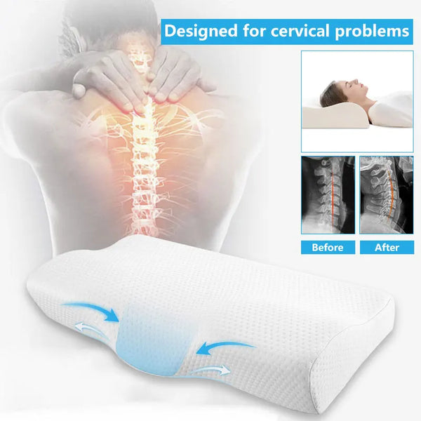 Cervical Orthopedic Neck Pillow Memory Foam Bed Orthopedic Pillow Neck Protection Slow Rebound Pillow Butterfly Shaped Pillow