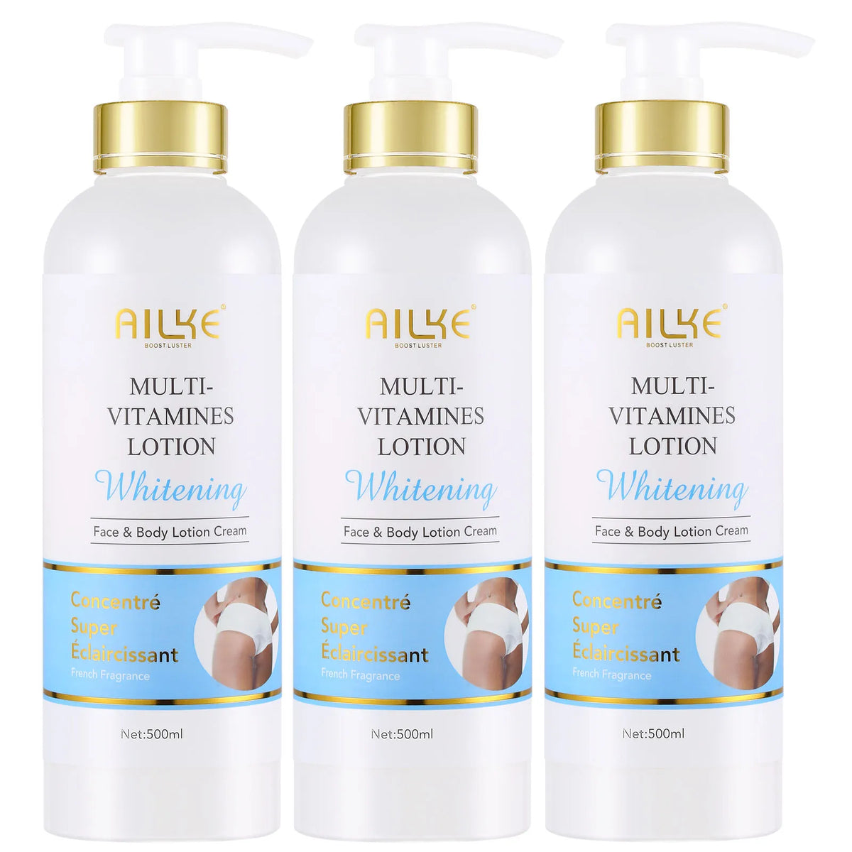 AILKE Multi Vitamin Whitening Body Lotion With Vitamins A,E,B3,B5, Increase Skin Radiance, Even Skin Tone, Moisturizer Cream