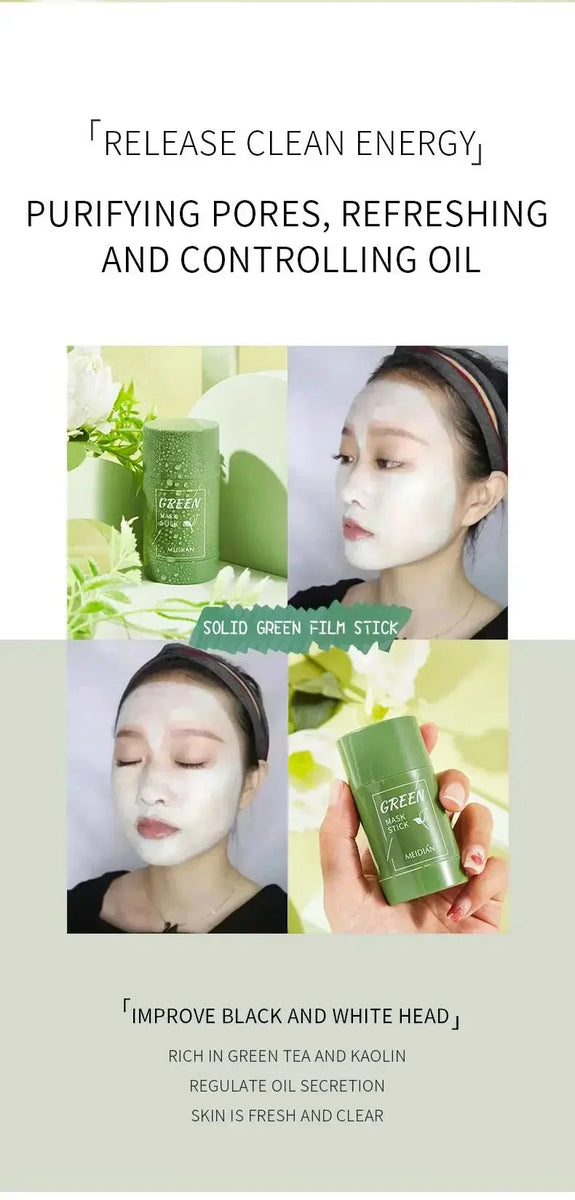 Fast Remove Blackhead Mask Green Tea Solid Cleansing Stick Facial Acne Blemish Shrink Pores Oil Control Smooth Korean Skin Care