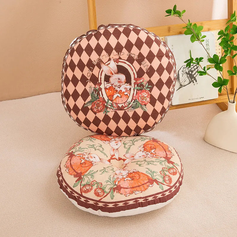 Geometric Round Meditation Cushion - Boho Style Cotton-Linen Pouf for Yoga/Pilates, Floor Seat for Home Decor. 요가매트