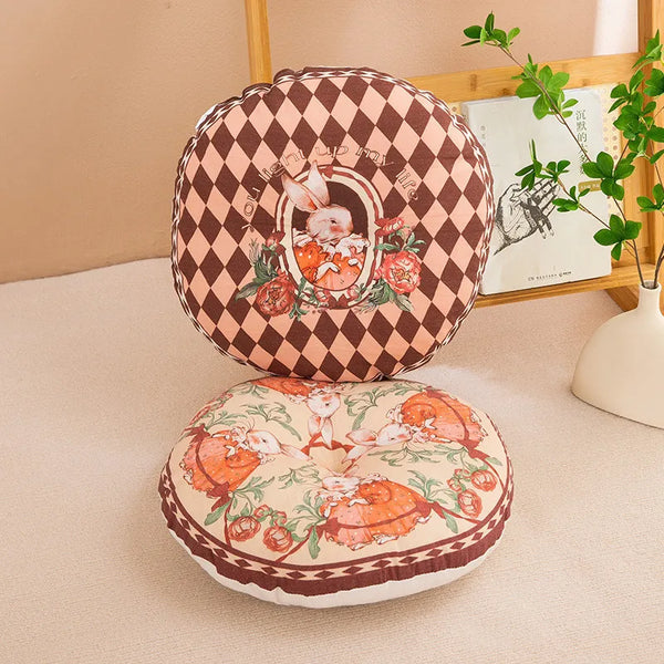 Geometric Round Meditation Cushion - Boho Style Cotton-Linen Pouf for Yoga/Pilates, Floor Seat for Home Decor. 요가매트