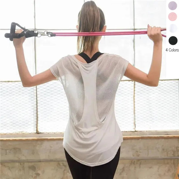 Women Fitness Tops Workout Training Exercise Gym T Shirts Female Sport T-shirt Bodybuilding Yoga Running Short Sleeve Tees 07