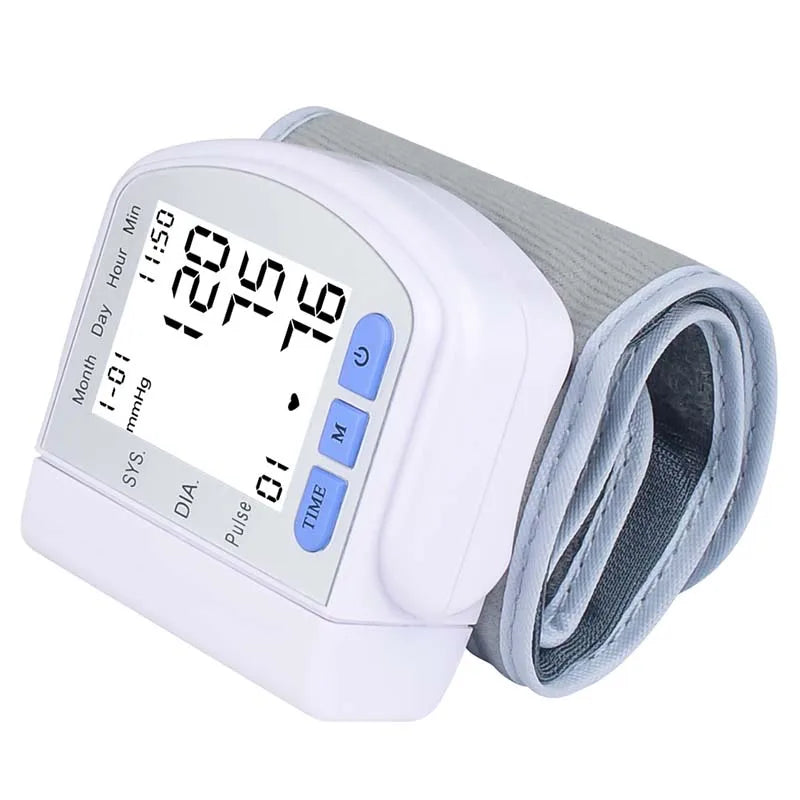 Digitlal Tensiometro Health Medical BP Sphygmomanometer Wrist cuff Digital Blood Pressure Monitor Heart Beat Rate Pulse Meter