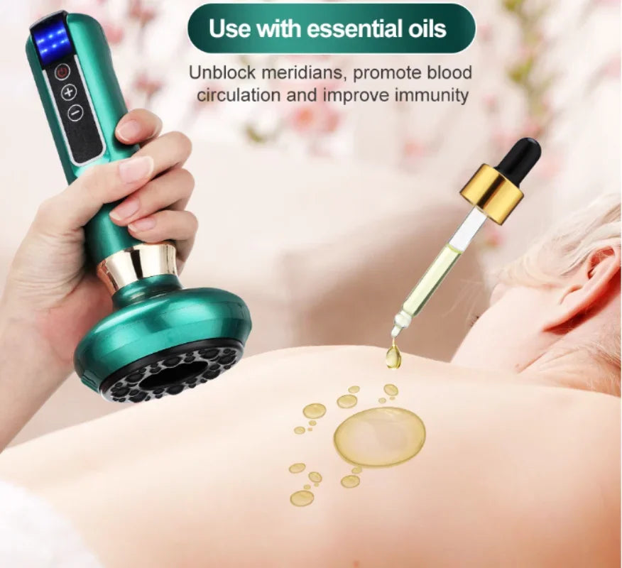 1PC New Electric Cupping Massager Vacuum Suction Cup GuaSha Anti Cellulite Beauty Health Scraping Infrared Heat Slimming Massage