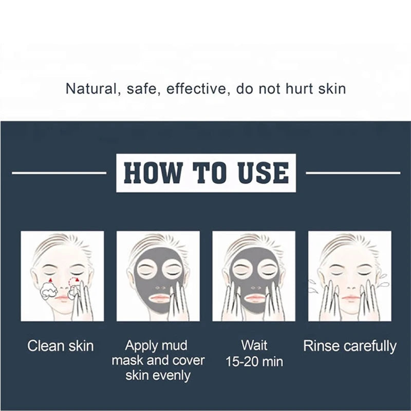 Dead Sea Mud Facial Mask Deep Cleaning Vitamin C Exfoliating Dead Skin Shrink Pores Lightening Moisturizing Mild Face Mask